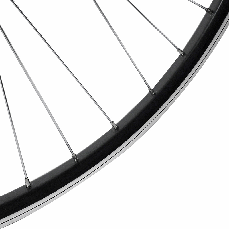 Roue VTT VELOX 27,5" ER10 avant moyeu alu axe plein jante 19C noir 36 rayons argent - vue 4