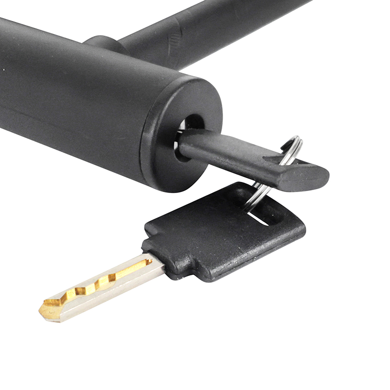 Antivol U vélo - trottinette diamètre 13 mm longueur 142 mm noir avec 2 clés et support Sélection P2R - vue 3