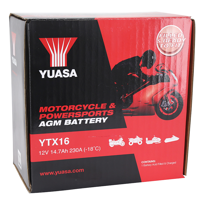 Batterie 12V 14 ah YTX16 Yuasa sans entretien prete a l'emploi (lg150xl87xh161mm) (activee en usine-fa) - vue 2