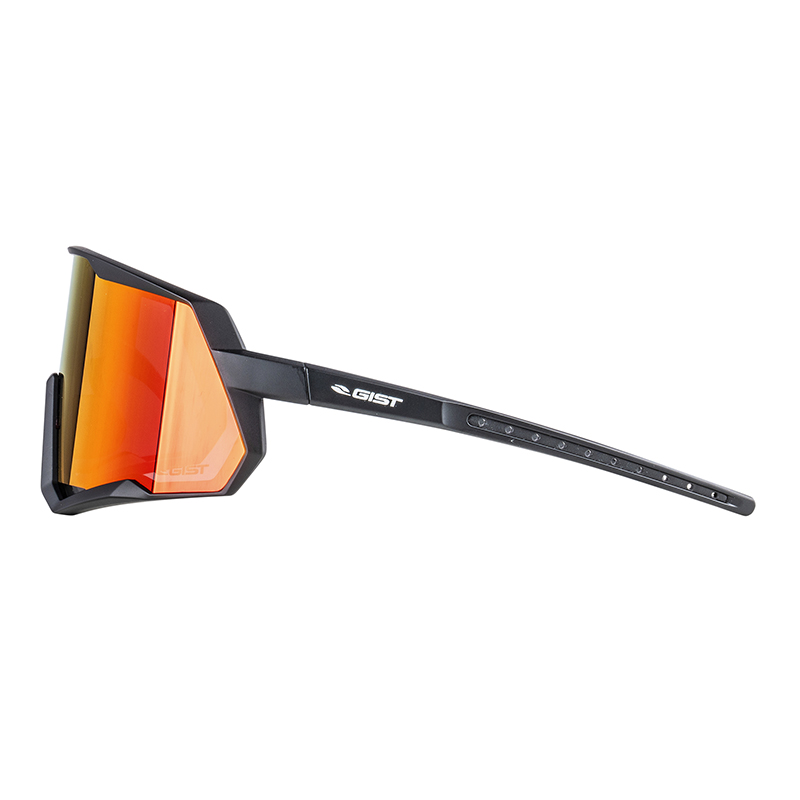 Lunettes de cyclisme adulte Gist Mask monture noir verres rouge polycarbonate - vue 2