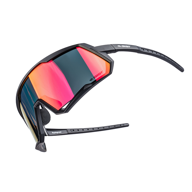 Lunettes de cyclisme adulte Gist Mask monture noir verres rouge polycarbonate - vue 4
