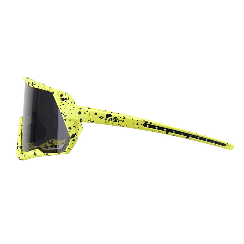 Lunettes de vélo adulte Gist Mask monture jaune fluo verres noir polycarbonate - vue 2