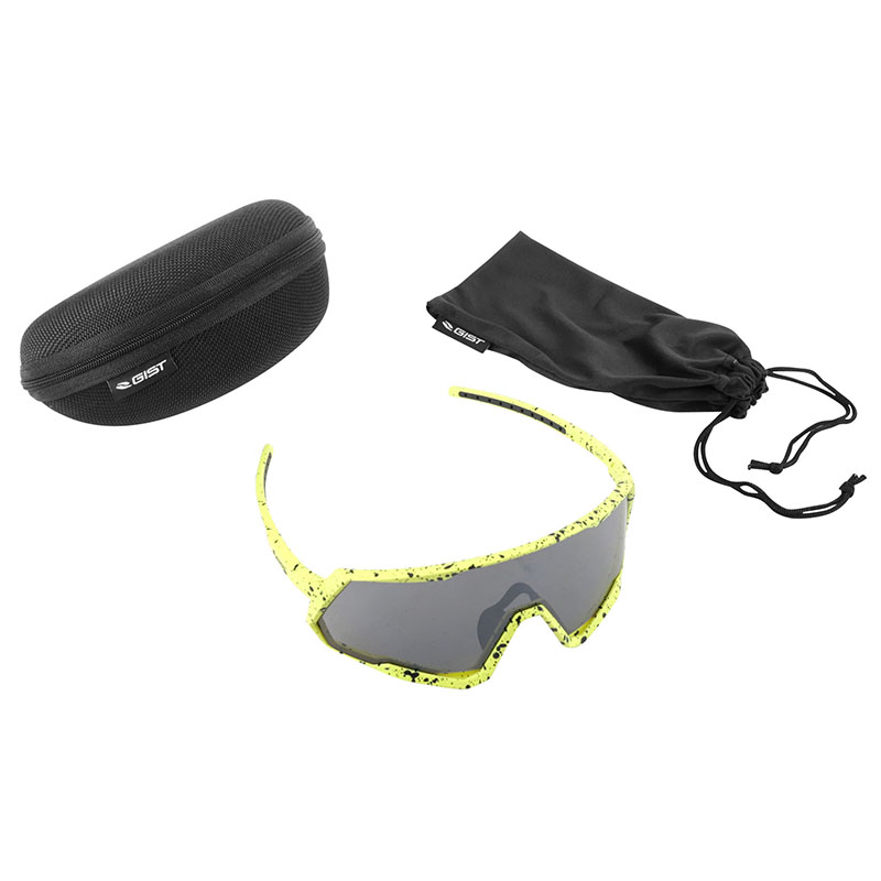 Lunettes de vélo adulte Gist Mask monture jaune fluo verres noir polycarbonate - vue 7