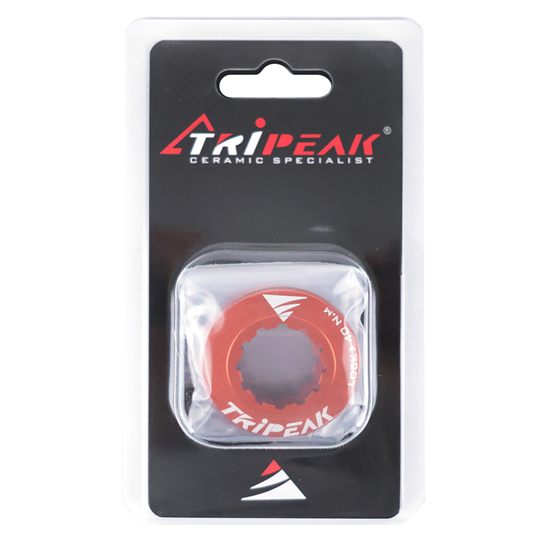 Écrou disque de frein centerlock Tripeak aluminium ultra léger 7G orange - serrage interne - vue 2