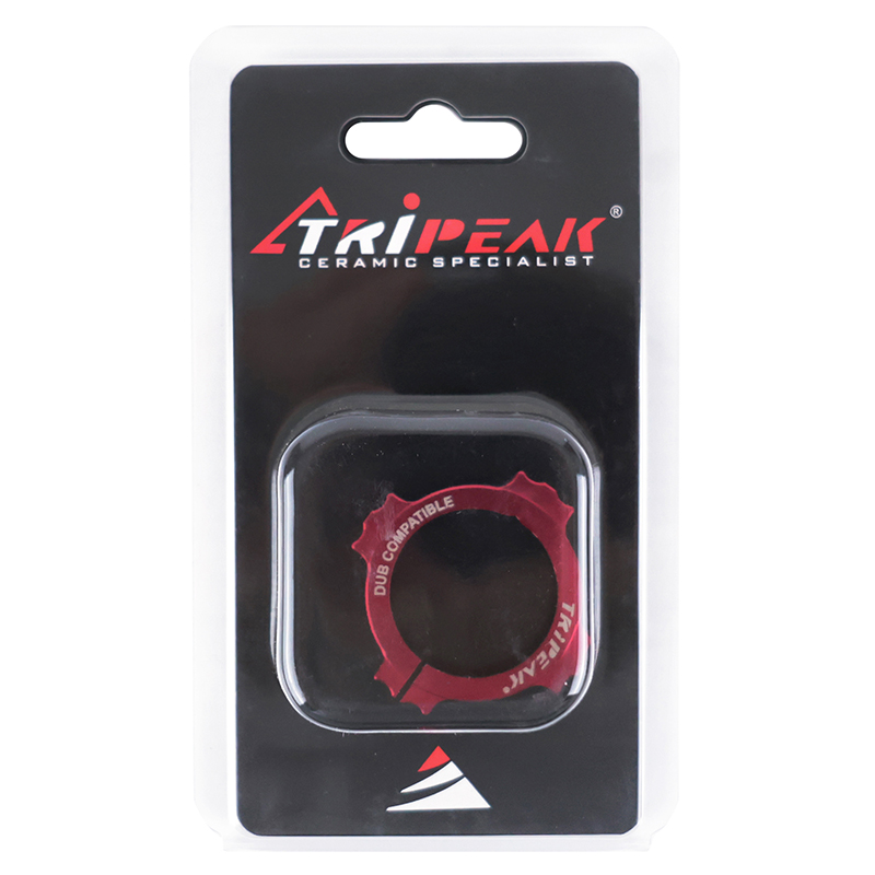 Écrou-bague réglage précontrainte pédalier Tripeak pour SRAM DUB rouge - vue 2