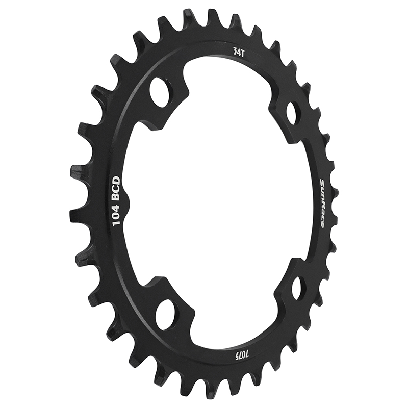 Plateau VTT 4BRA d.104 pour Sunrace 34DTS mono noir alu compatible autres marques narrow wide - vue 3