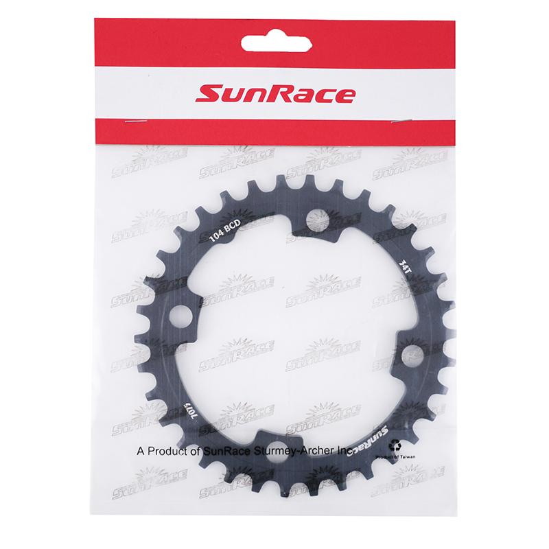 Plateau VTT 4BRA d.104 pour Sunrace 34DTS mono noir alu compatible autres marques narrow wide - vue 4
