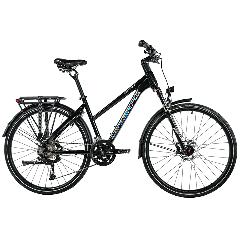 Velo musculaire VTC 28 Leader Fox espirit 2025 femme noir 9V cadre alu 18 pouces (taille adulte 168 à 178 CM) - vue 2