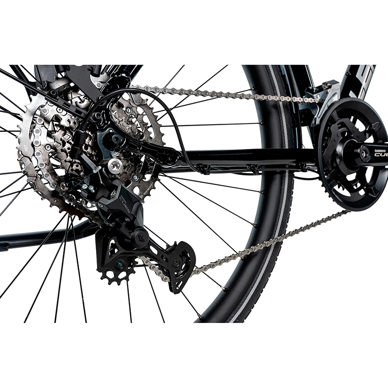 Velo musculaire VTC 28 Leader Fox espirit 2025 femme noir 9V cadre alu 18 pouces (taille adulte 168 à 178 CM) - vue 4