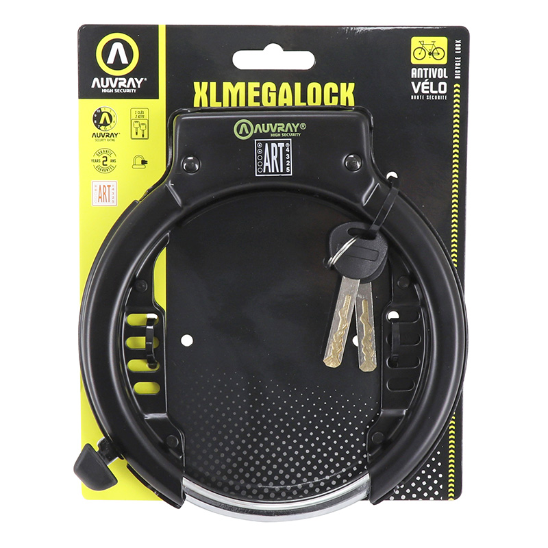 Antivol vélo fer à cheval Auvray Megalock XL 80 mm noir niveau sécurité 6-10 - vue 3