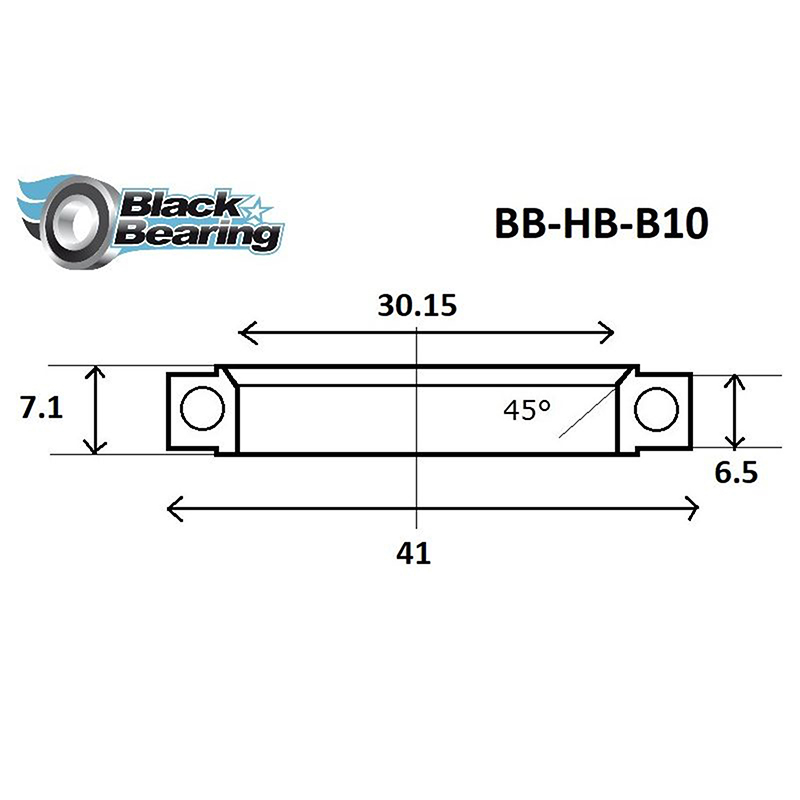 Roulement jeu de direction Black Bearing B10 - 30,15x41x6,5x7,1 mm 45x90° - vue 3