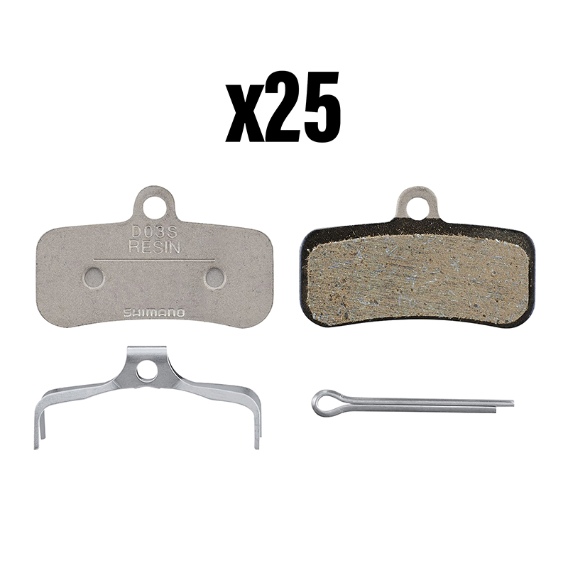 Plaquette de frein VTT Shimano Deore 4 pistons résine DO3S (boîte de 25 paires) - vue 2