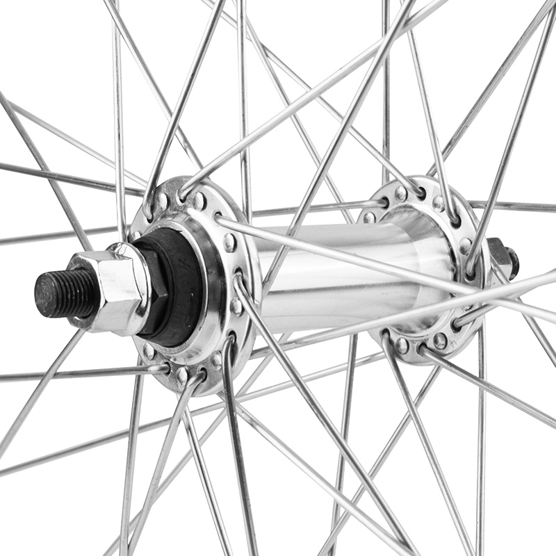 Roue VTT Velox 27,5" ER10 avant moyeu alu axe plein jante 19C argent 36 rayons - vue 3