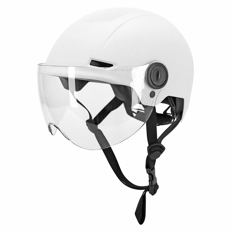 Casque vélo adulte urbain Sélection P2R blanc avec visière 55-58 cm - vue 3