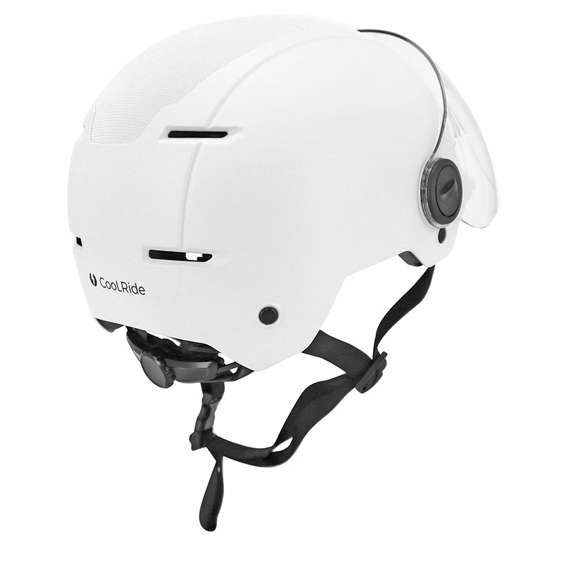 Casque vélo adulte urbain Sélection P2R blanc avec visière 55-58 cm - vue 7