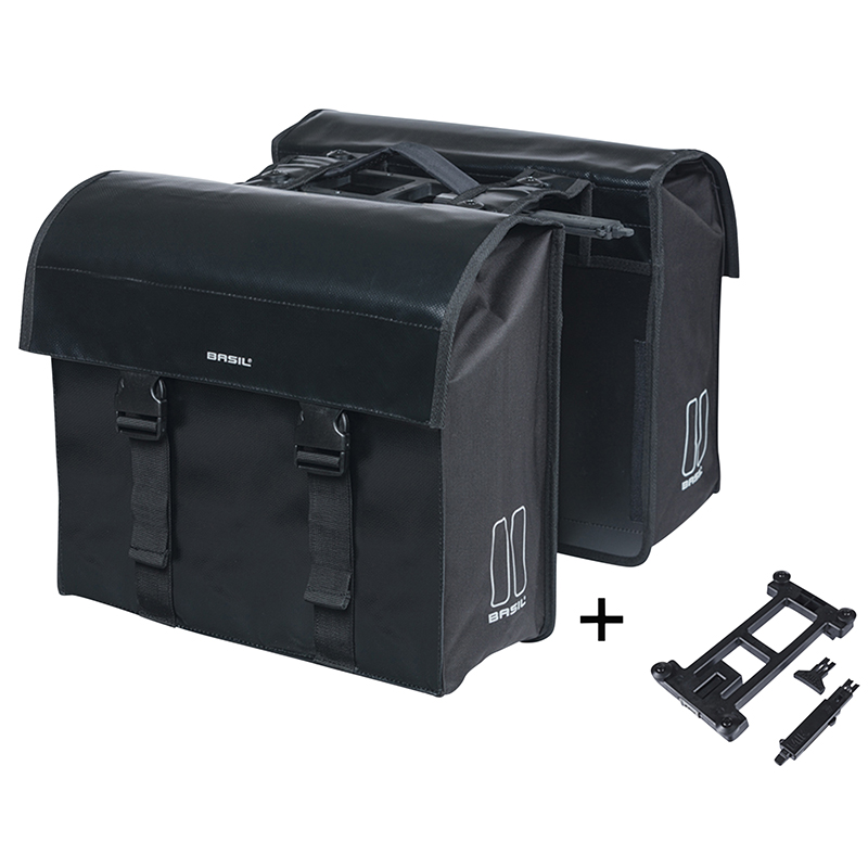 Sacoche arriere velo double Basil urban load impermeable noir 48-53L (8X38X30CM) compatible systeme mik (compatible avec 157030 inclus) - vue 2