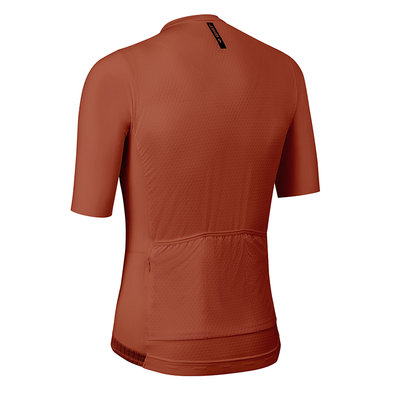 Maillot Gist Été Podium manches courtes zip total rouge brique M - vue 2