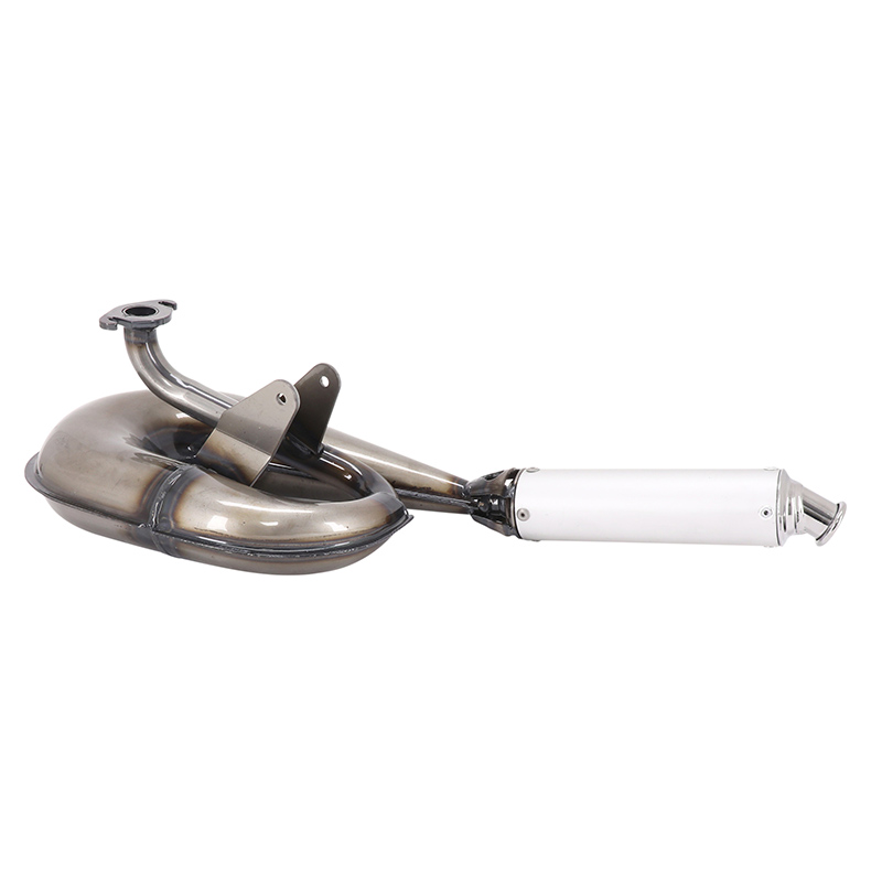 Pot d'échappement cyclo serpentin V2 renforcé adaptable Peugeot 103 SP-MVL à bride finition vernis Sélection P2R - vue 2