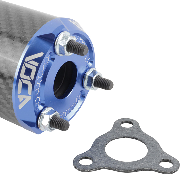 Silencieux VOCA Racing Rookie 50 RD30400 carbone embout anodisé bleu - vue 3