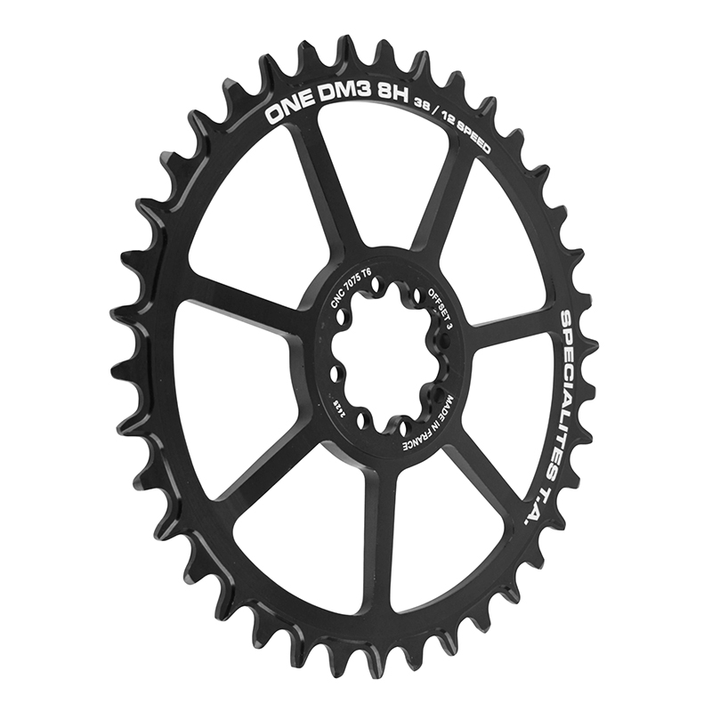 Plateau VTT direct mount pour sram GX - XX1 - X01 ta one DM3 8H 38DTS 11-12V. noir (transmission boost deport 3MM) - vue 3
