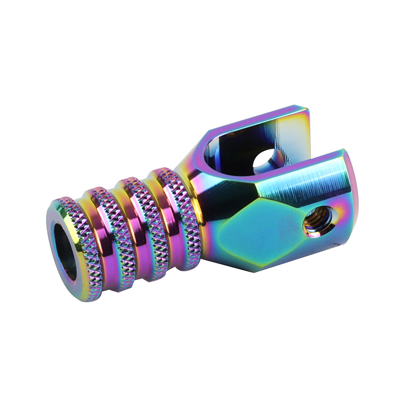 Embout sélecteur de vitesse Voca Racing aluminium CNC néo-chrome Minarelli 50 AM6 / Beta 50 RR / Rieju 50 MRT / Sherco 50 SM-R / SE-R - vue 2