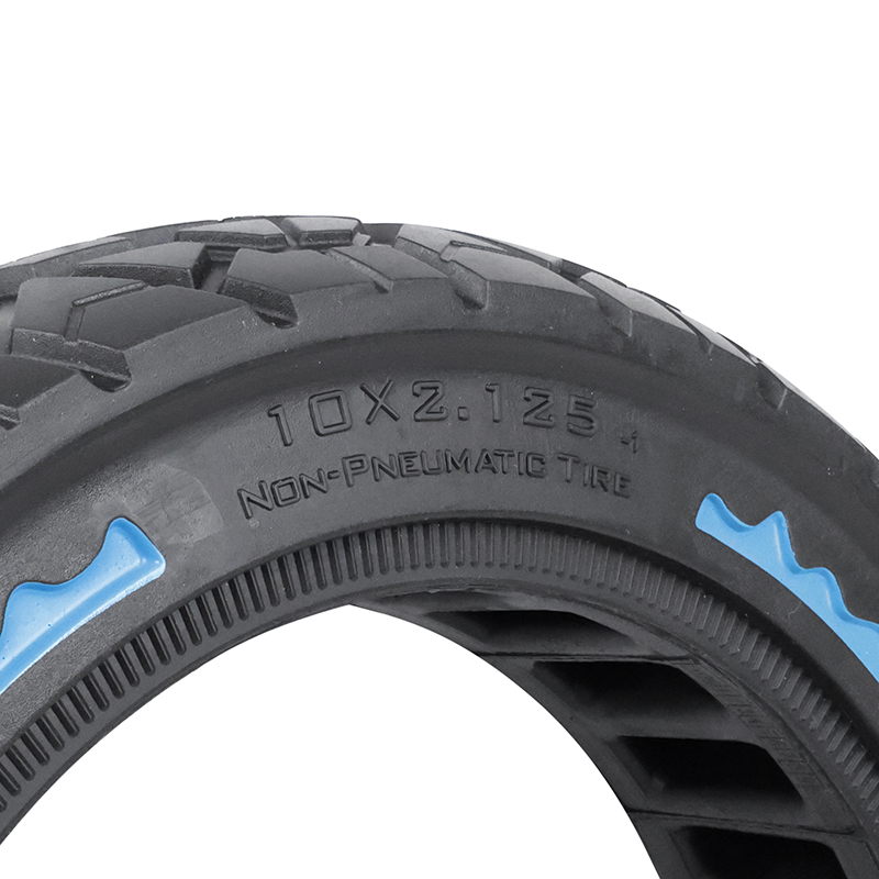 Pneu trottinette plein cross 10 x 2.50-B34 noir liseret bleu ultraleger (largeur interieur 43MM) - vue 4