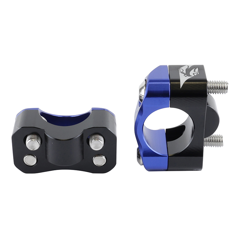 Pontet de guidon universel voca HB28 V2 alu CNC adaptateur diam 28,6MM noir-bleu (entraxe fixation 32,20 a 34,80MM) (paire) - vue 2