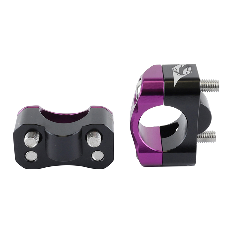 Pontet de guidon universel voca HB28 V2 alu CNC adaptateur diam 28,6MM noir-violet (entraxe fixation 32,20 a 34,80MM) (paire) - vue 2