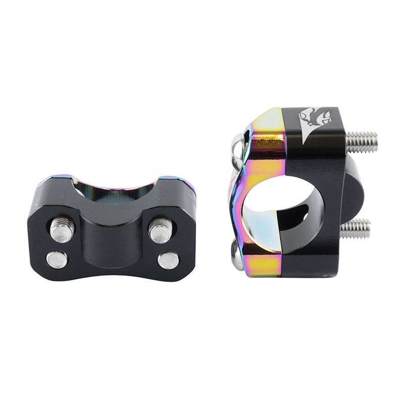 Pontet de guidon universel voca HB28 V2 alu CNC adaptateur diam 28,6MM noir-neo-chrome (entraxe fixation 32,20 a 34,80MM) (paire) - vue 2