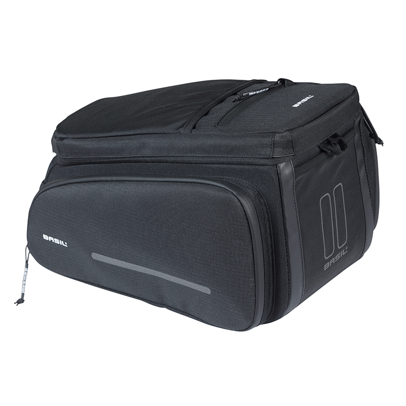 Sacoche arriere velo Basil move noir avec soufflet waterproof extensible 10-26L fixation porte bagage (L33X l24cmxh18cm) fixation systeme mik 2.0 (inclus) - vue 3