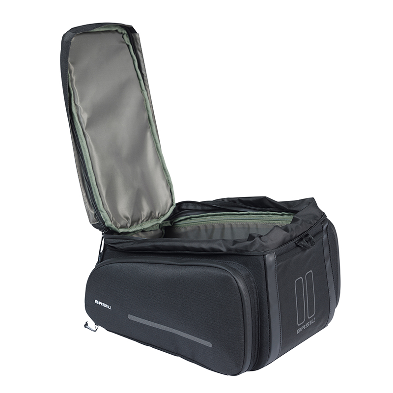 Sacoche arriere velo Basil move noir avec soufflet waterproof extensible 10-26L fixation porte bagage (L33X l24cmxh18cm) fixation systeme mik 2.0 (inclus) - vue 8