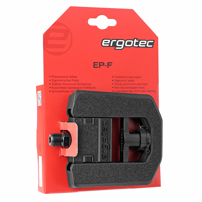 Pedale city Ergotec pliante alu-resine noir 9-16 (paire sur carte) 100X102MM - vue 4