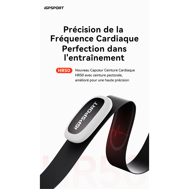 Capteur ceinture cardiaque - cardio Igpsport au torse HR50 pour compteur igps 800-320-300t-200s-100s compatible garmin et autres ant + bluetooth (ble) - vue 6