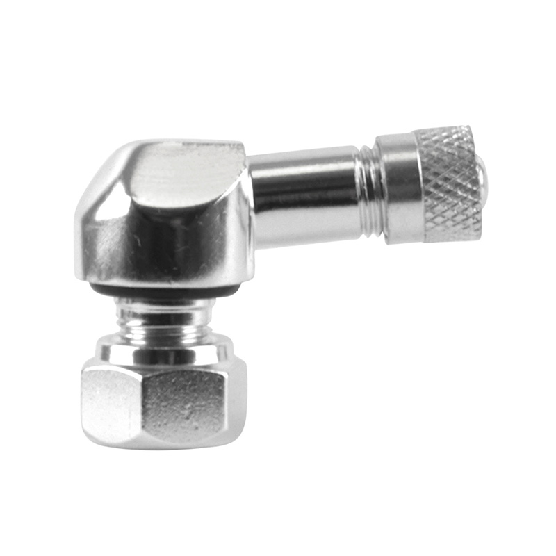 Valve de pneu moto tubeless coudée TV25AL aluminium argent diamètre 8,3 mm - Sélection P2R - vue 2