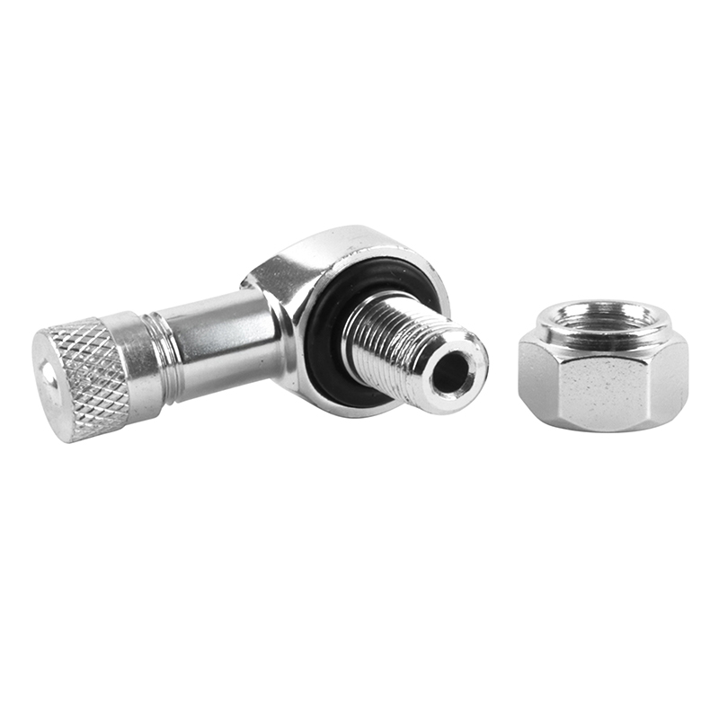 Valve de pneu moto tubeless coudée TV25AL aluminium argent diamètre 8,3 mm - Sélection P2R - vue 3