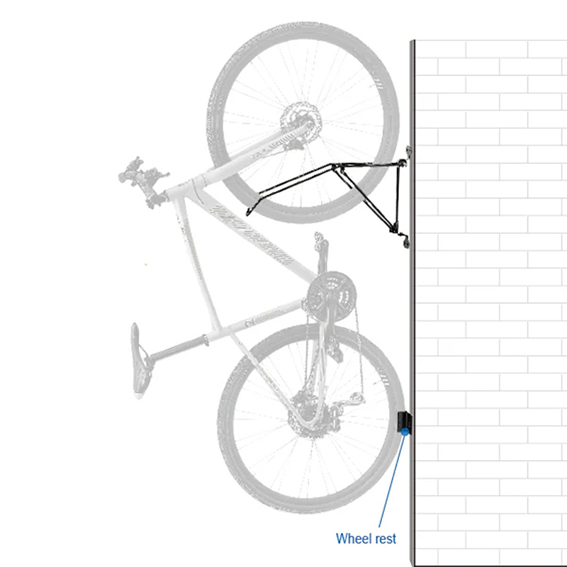 Support mural pour vélo Ibera avec fixation sur roue - 20" à 29" - Pliable avec oscillation latérale - vue 4