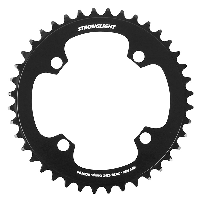 Plateau Stronglight 40DTS mono noir alu 7075 narrow wide 12-11V pour VAE Bosch Brose Yamaha Bafang Shimano SRAM