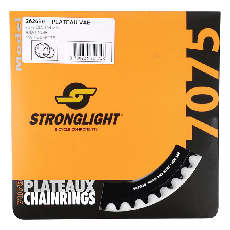 Plateau Stronglight 40DTS mono noir alu 7075 narrow wide 12-11V pour VAE Bosch Brose Yamaha Bafang Shimano SRAM - vue 5