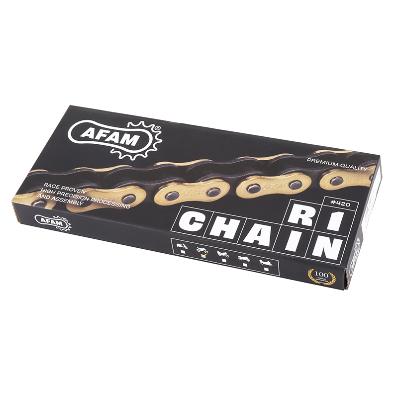 Chaine moto Afam 420 142 maillons renforcee or (A420R1-G 142L) - vue 2