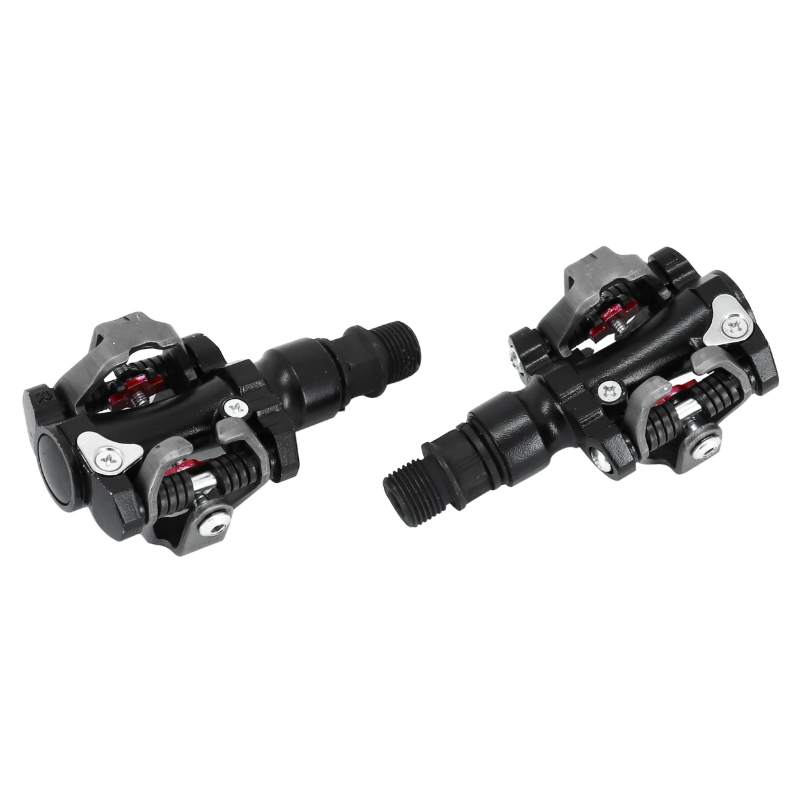 Pédales VTT automatiques Newton à billes type SPD aluminium noir avec cales (paire) - vue 2