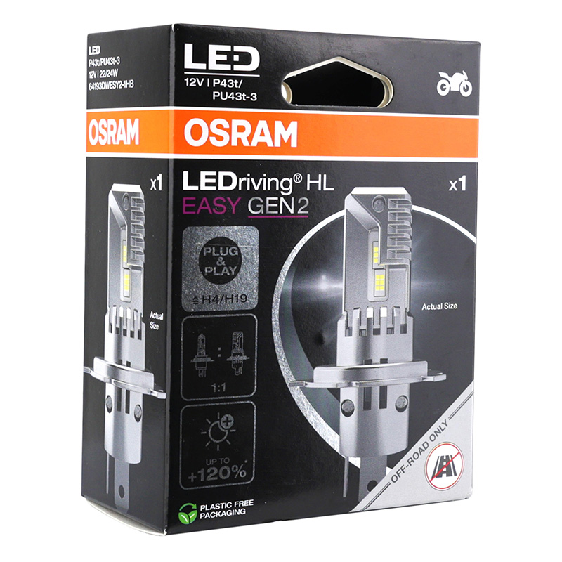 Ampoule LED H4 12V 25W culot P43T OSRAM LEDriving HL easy GEN2 6500K blanc froid - vue 3