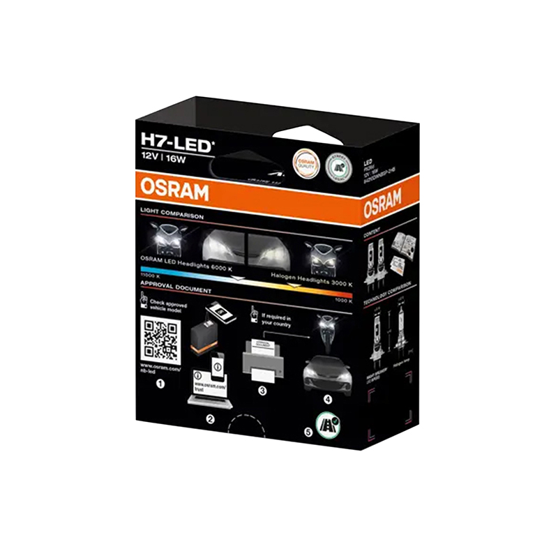 Ampoule LED H7 12V 16W culot PX26D Night Breaker Speed 450 6000K blanc froid homologuée OSRAM (blister de 2) - vue 4