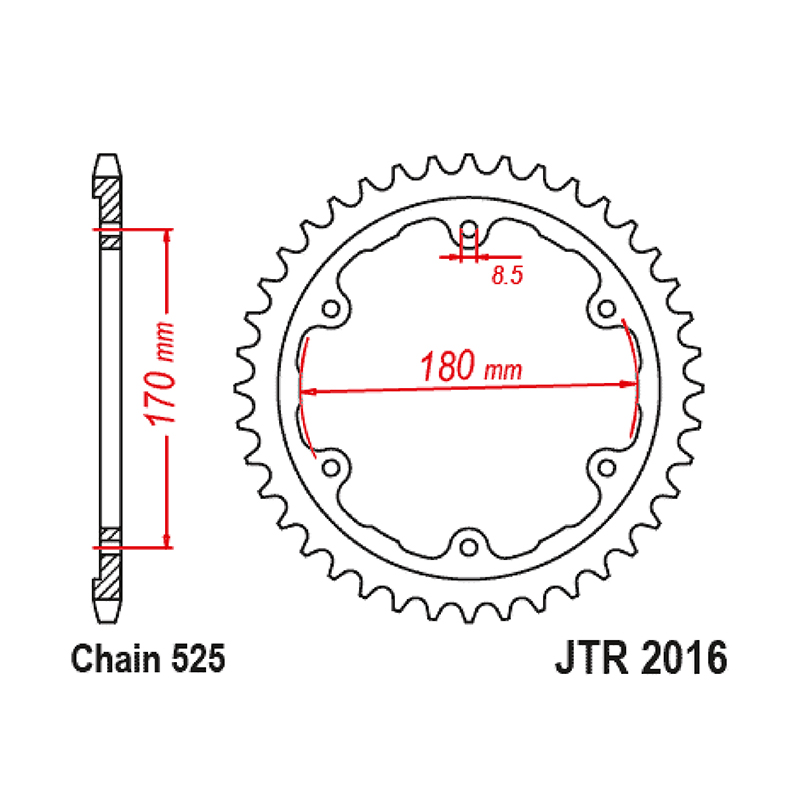 Couronne JT Sprockets Triumph Speed Triple RR 1200 2021-2023 525 44 DTS acier noir - vue 2
