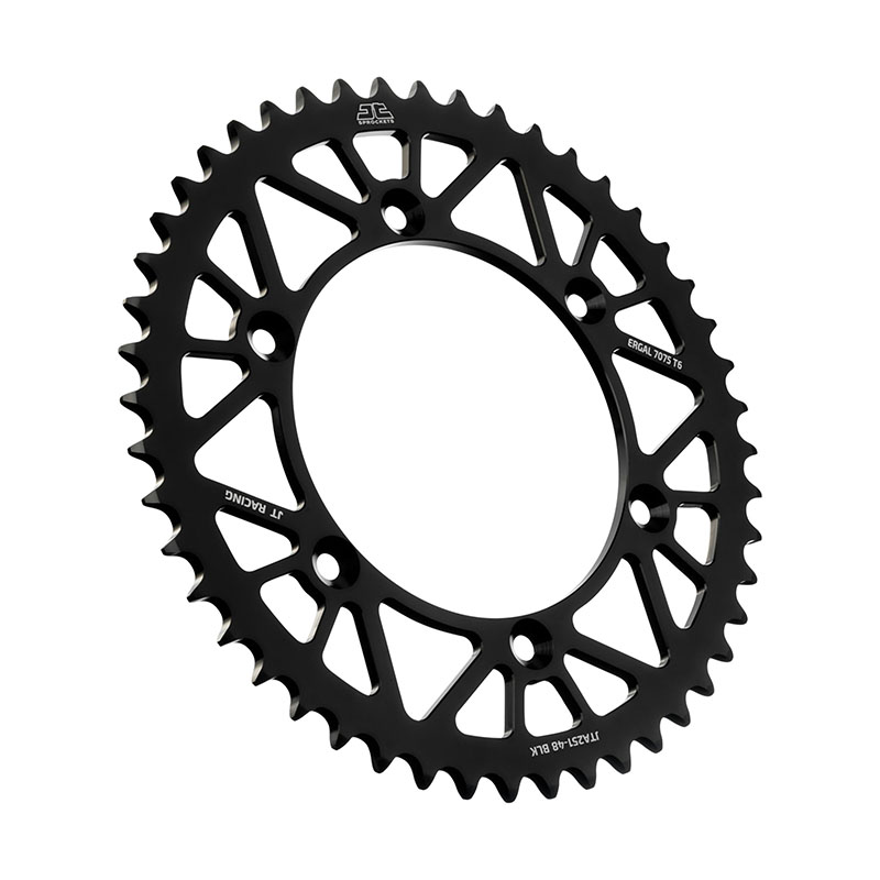 Couronne JT Sprockets aluminium 48 dents pas 520 noir diamètre intérieur 130 - vue 2