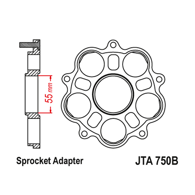 Couronne JT Sprockets adaptable Ducati Monster 796 (2012-2015), Streetfighter 848 (2012-2015), Hypermotard 939 (2016-2018), Multistrada 1100 (2007-2009) - vue 2