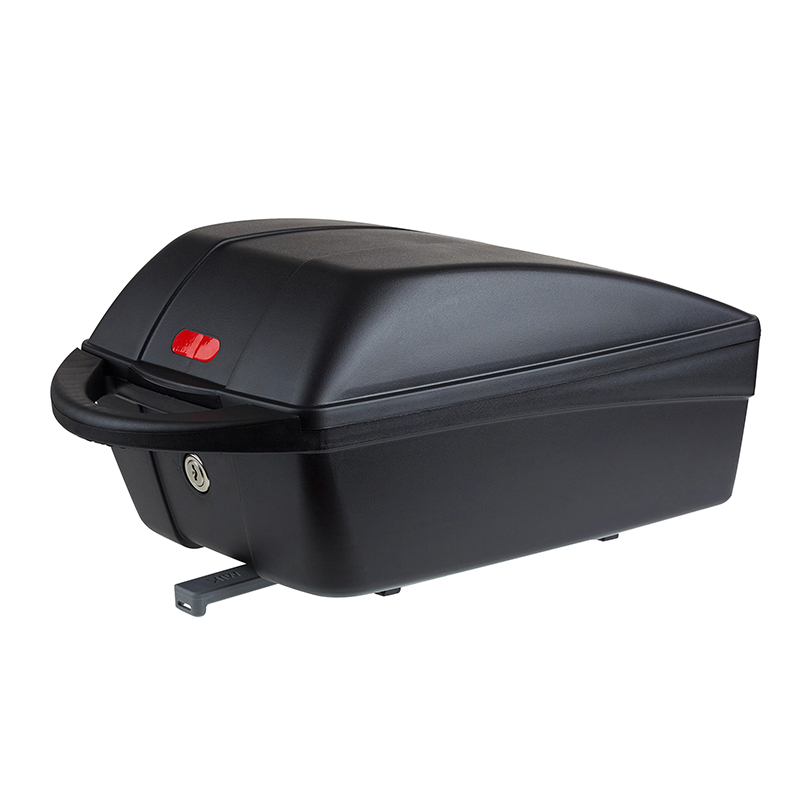 Top case velo box Polisport 11L noir fixation mik-mik-hd 2.0 verrouillage securise sur porte bagage a cle (long 42CM x larg 26CM x haut 21CM) - poids max 5 KG - vue 2