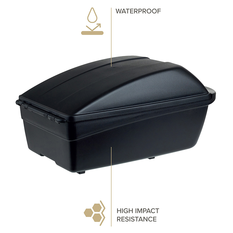 Top case velo box Polisport 11L noir fixation mik-mik-hd 2.0 verrouillage securise sur porte bagage a cle (long 42CM x larg 26CM x haut 21CM) - poids max 5 KG - vue 8