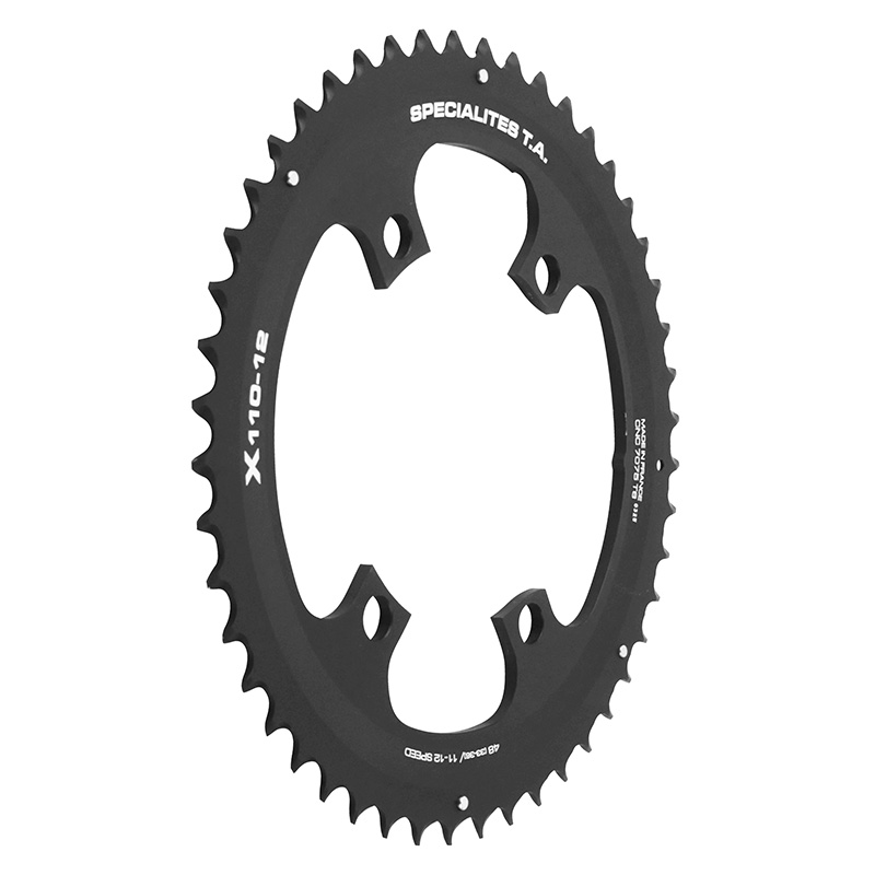 Plateau route 4BRA d.110 pour shimano ultegra R8100-8170 dura-ace R9200-9270 105 R7100 ta X110 48DTS exterieur noir 12V. (penser a commander le kit intravis correspondant) - vue 3