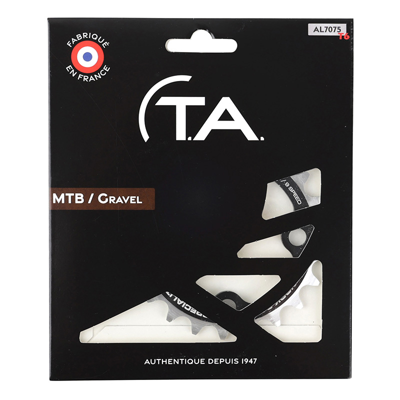 Plateau VTT Spécialités TA 4BRA diamètre 64 Chinook 22 DTS intérieur double-triple noir alu Shimano SRAM FSA 9V - vue 5