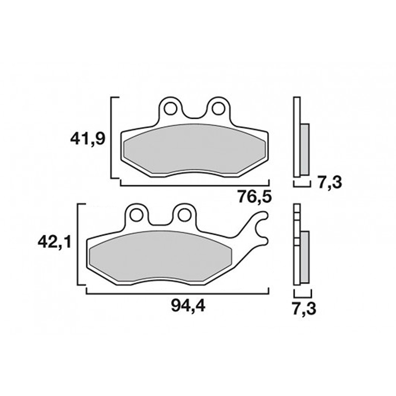 Plaquette de frein Brembo carbone céramique avant Rieju 50 RS2 Matrix 2003-2009 / 50 RS3 2012-2017 / 50 NKD 2004-2007 -07054 CC - vue 3